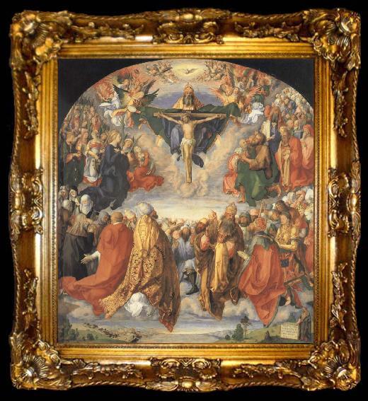 framed  Albrecht Durer The Adoration of the Holy trinity, ta009-2